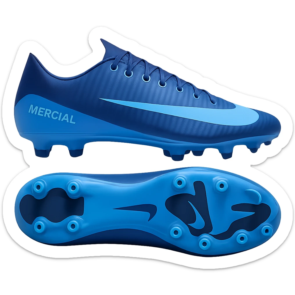 Edit the Nike Mercurial Vapor football boot in blue colorway, keep the style and details exactly as in the reference image, with no background. sticker
