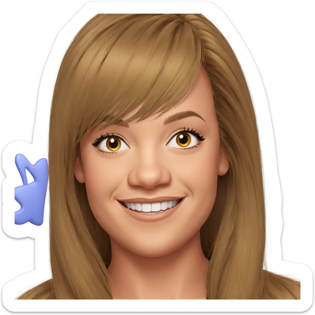 smiling girl with long hair sticker