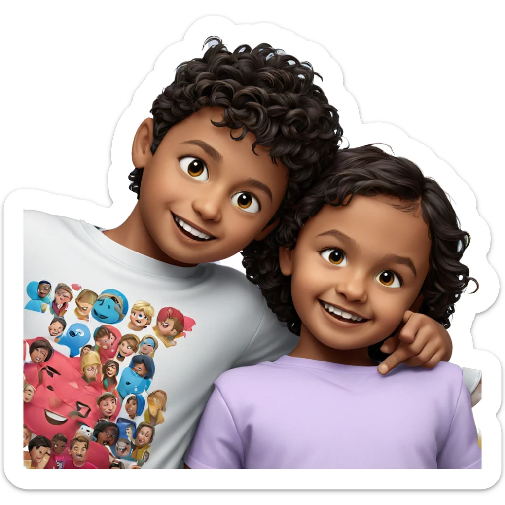 boys sharing a happy moment sticker