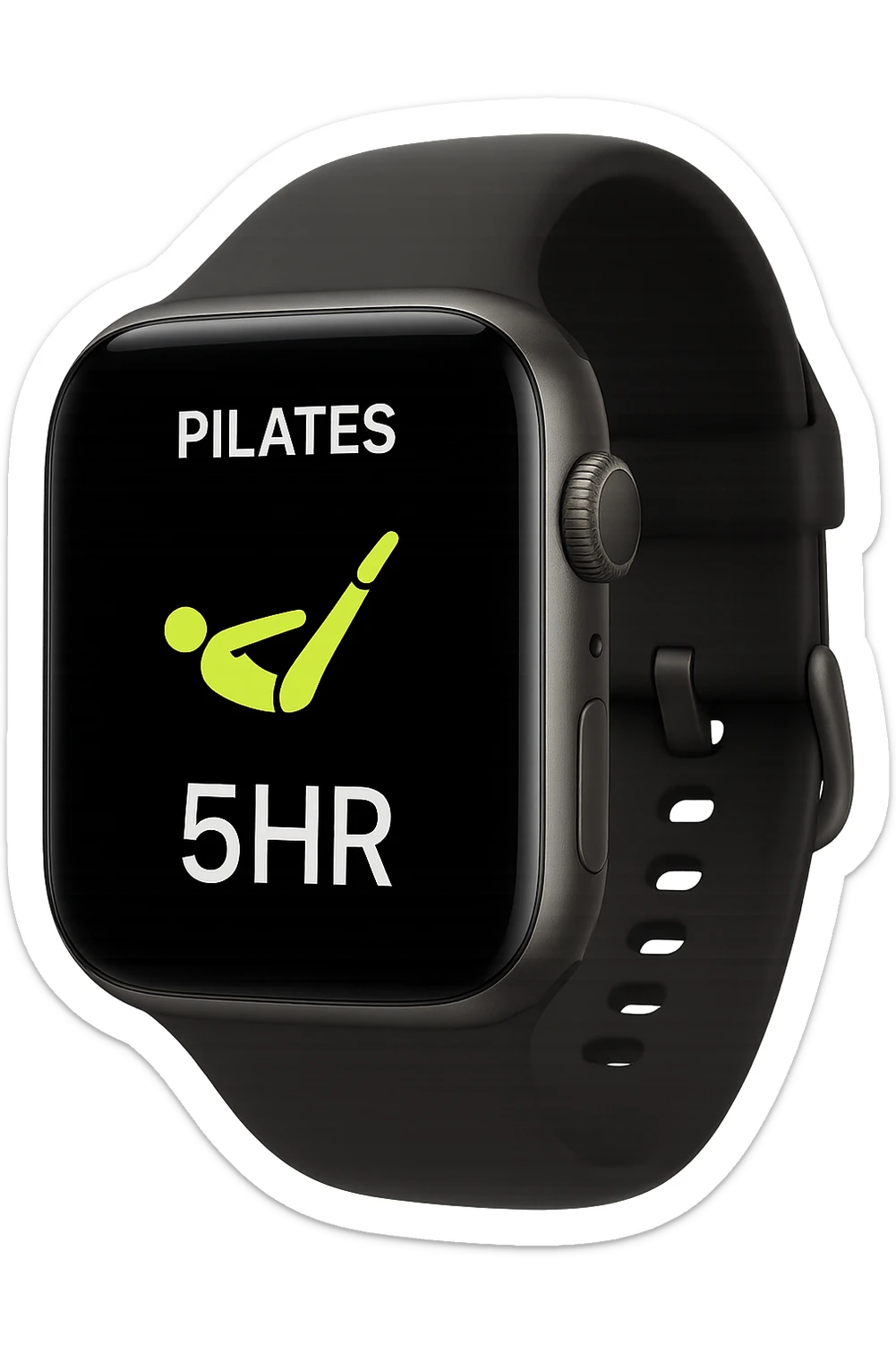 smartwatch con modalità attiva di pilates che segna 5 ore di pilates, REALISTICA 4K sticker