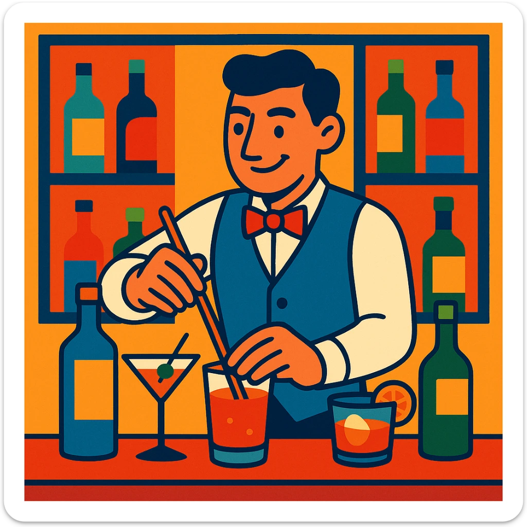 bartender mixing drinks sticker