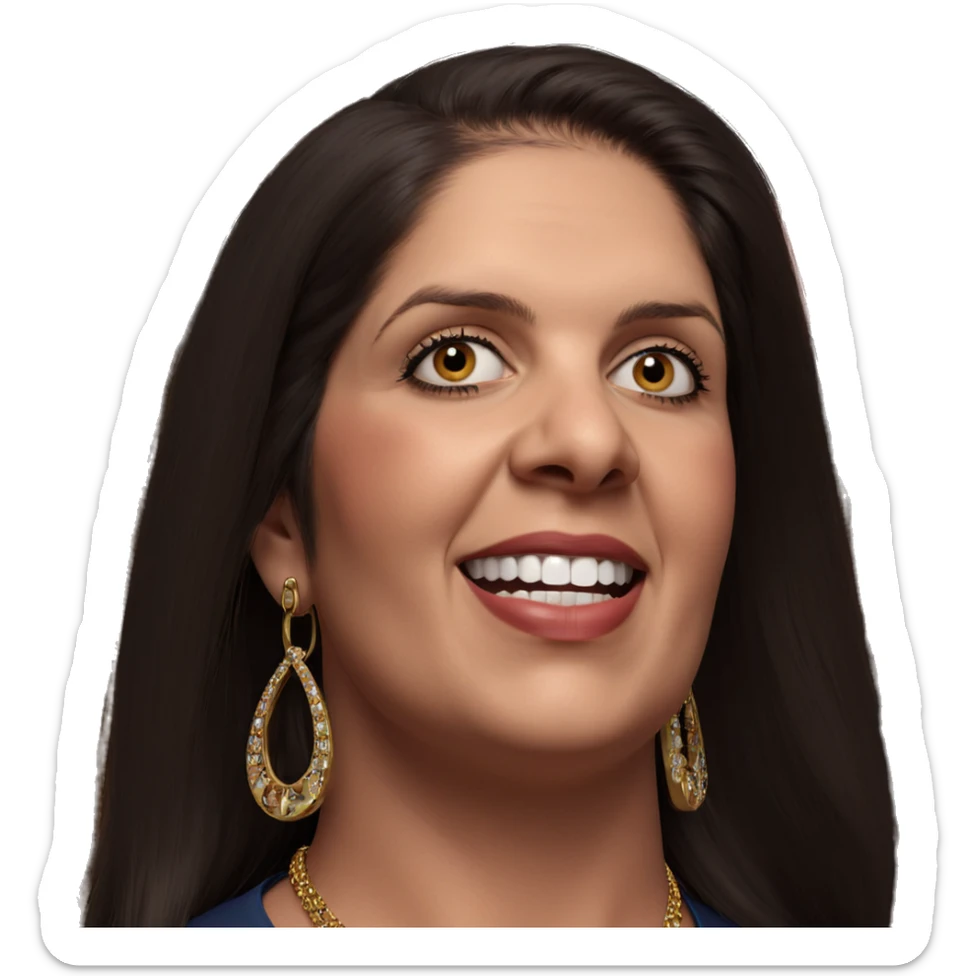 realistic parody of girl with jewelry sticker