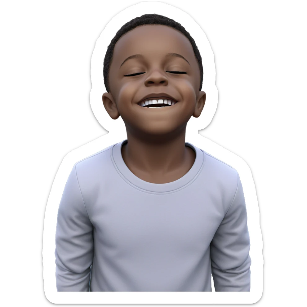 boy with closed eyes sticker