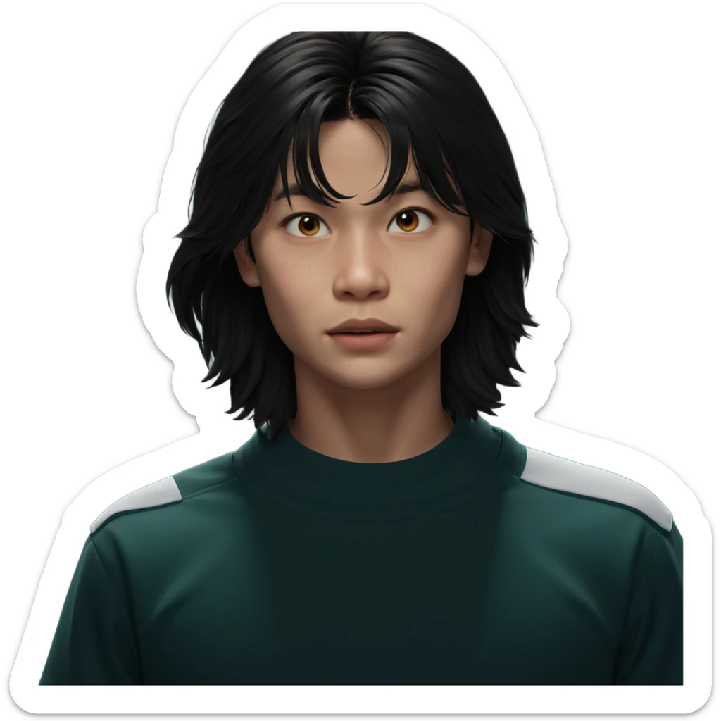 realistic portrait of a boy sticker