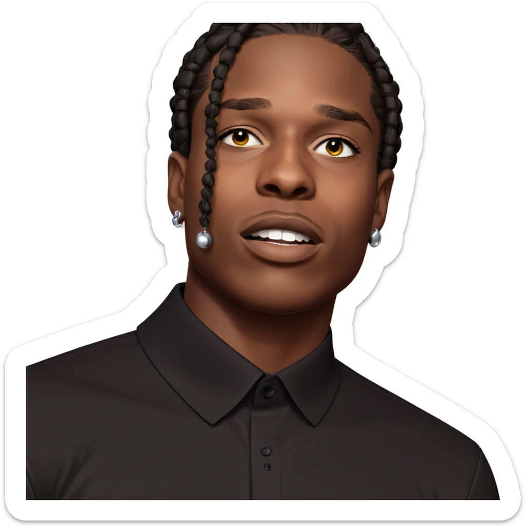 dark-skinned boy with earrings sticker