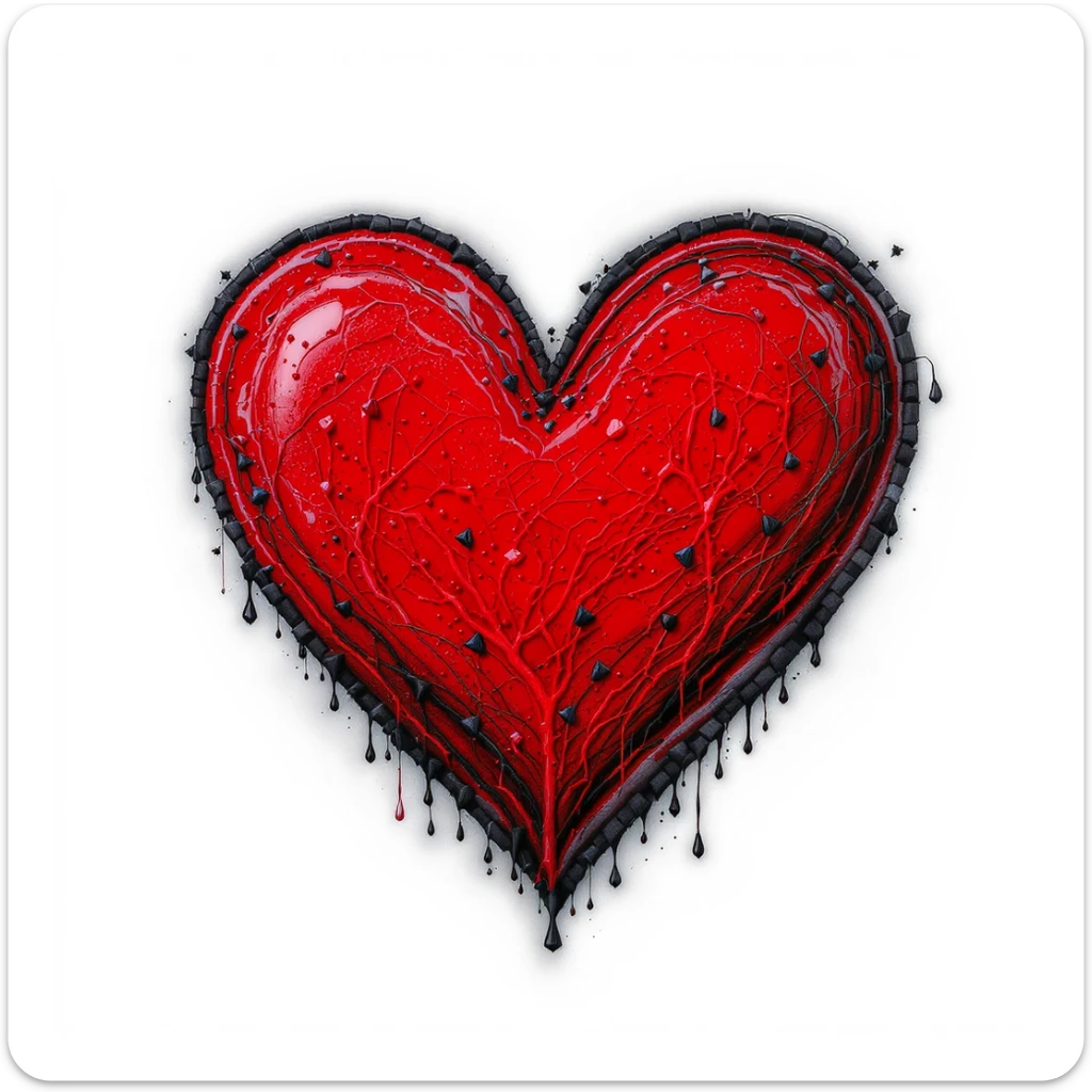 emo heart sticker