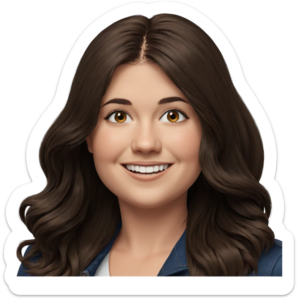 smiling girl portrait with brown hair sticker