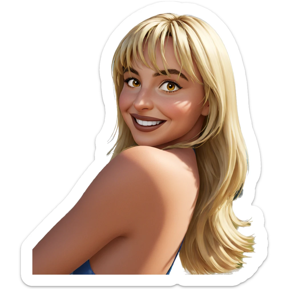 smiling girl in sunny outdoors sticker