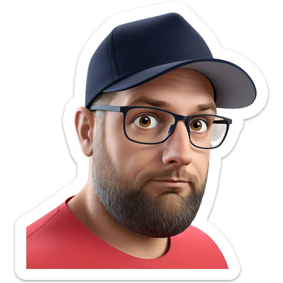 casual portrait of a man sticker