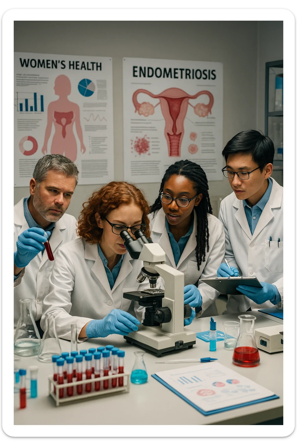 Scienziati americani che studiano l'endometriosi sticker