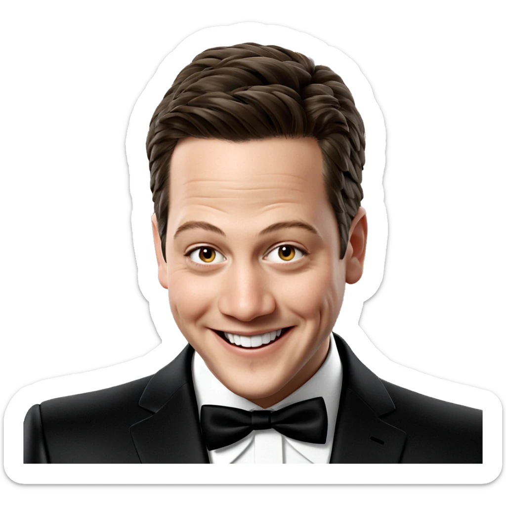 smiling boy in formal suit sticker