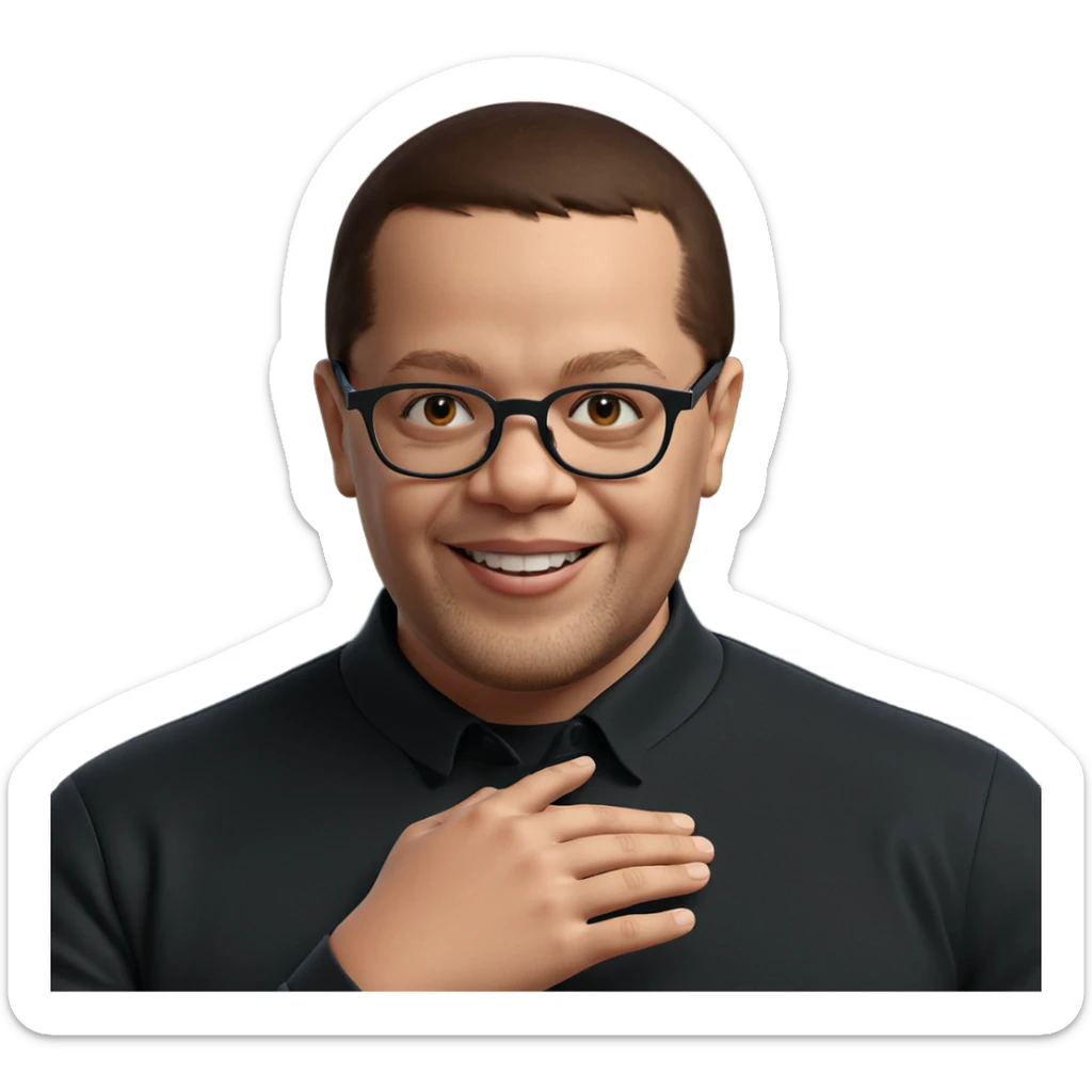 smiling boy with glasses sticker