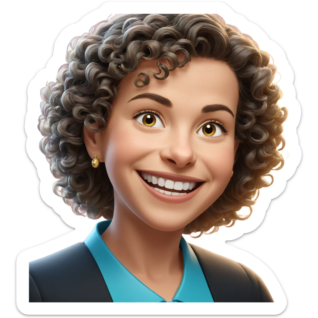 smiling girl in formal attire sticker