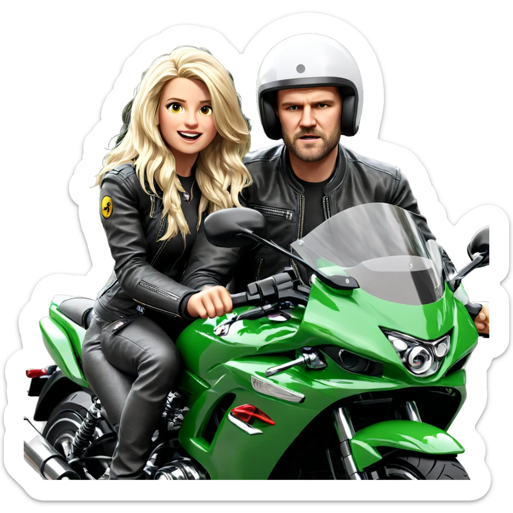 biker duo on motorcycle sticker