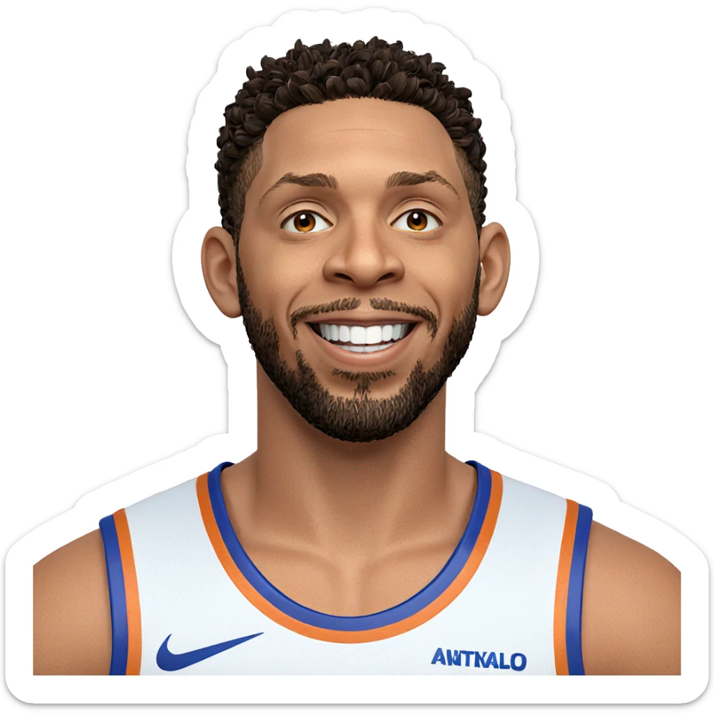 smiling boy in basketball uniform sticker