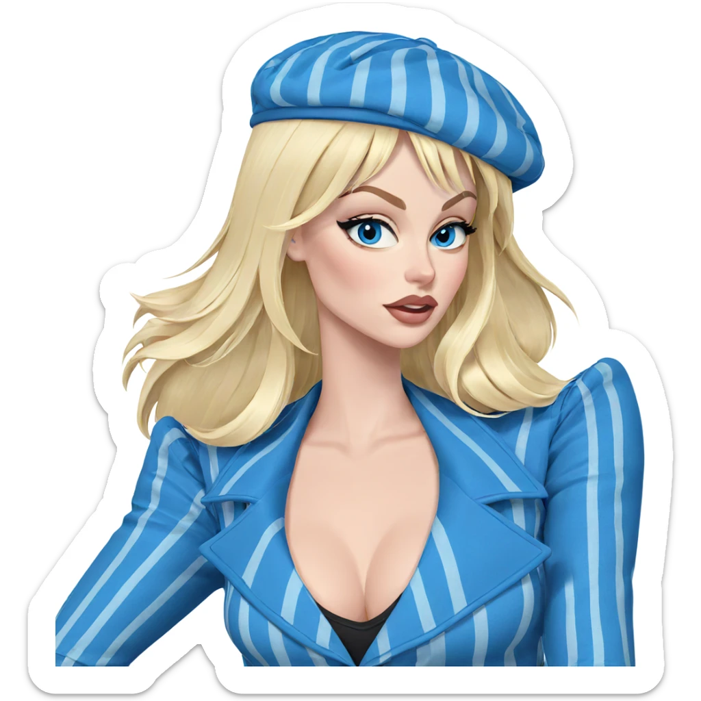 blonde girl with blue eyes sticker