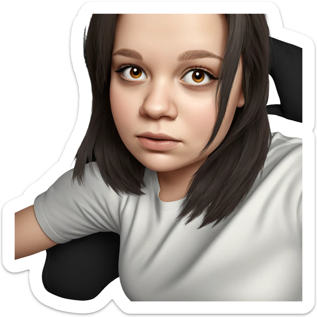 realistic portrait of girl sticker