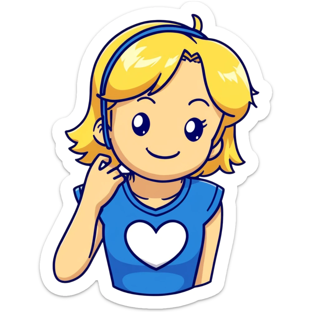 Smiling Lucy Heartfilia from Fairy Tail with blonde hair sticker