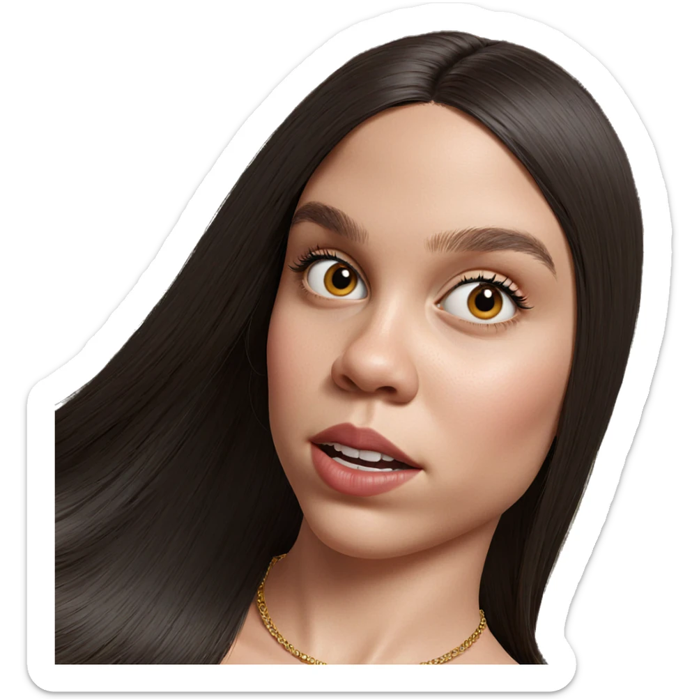 realistic portrait of girl sticker