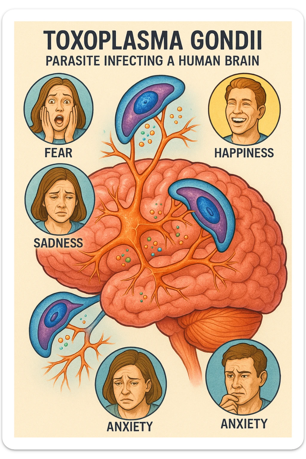 Toxoplasma gondii, infetta uomo che altera tutte le sue emozioni sticker