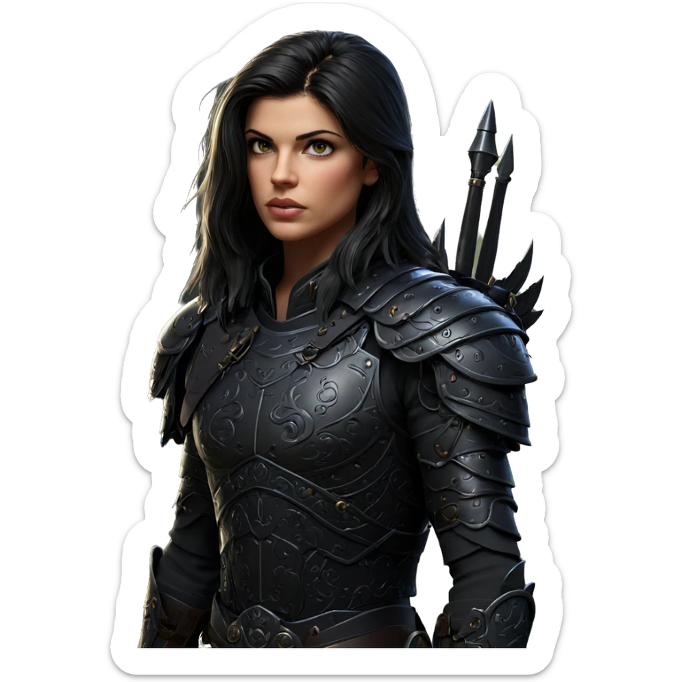 mysterious warrior in armor sticker