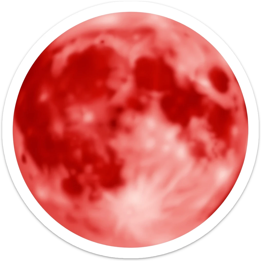 Red moon sticker