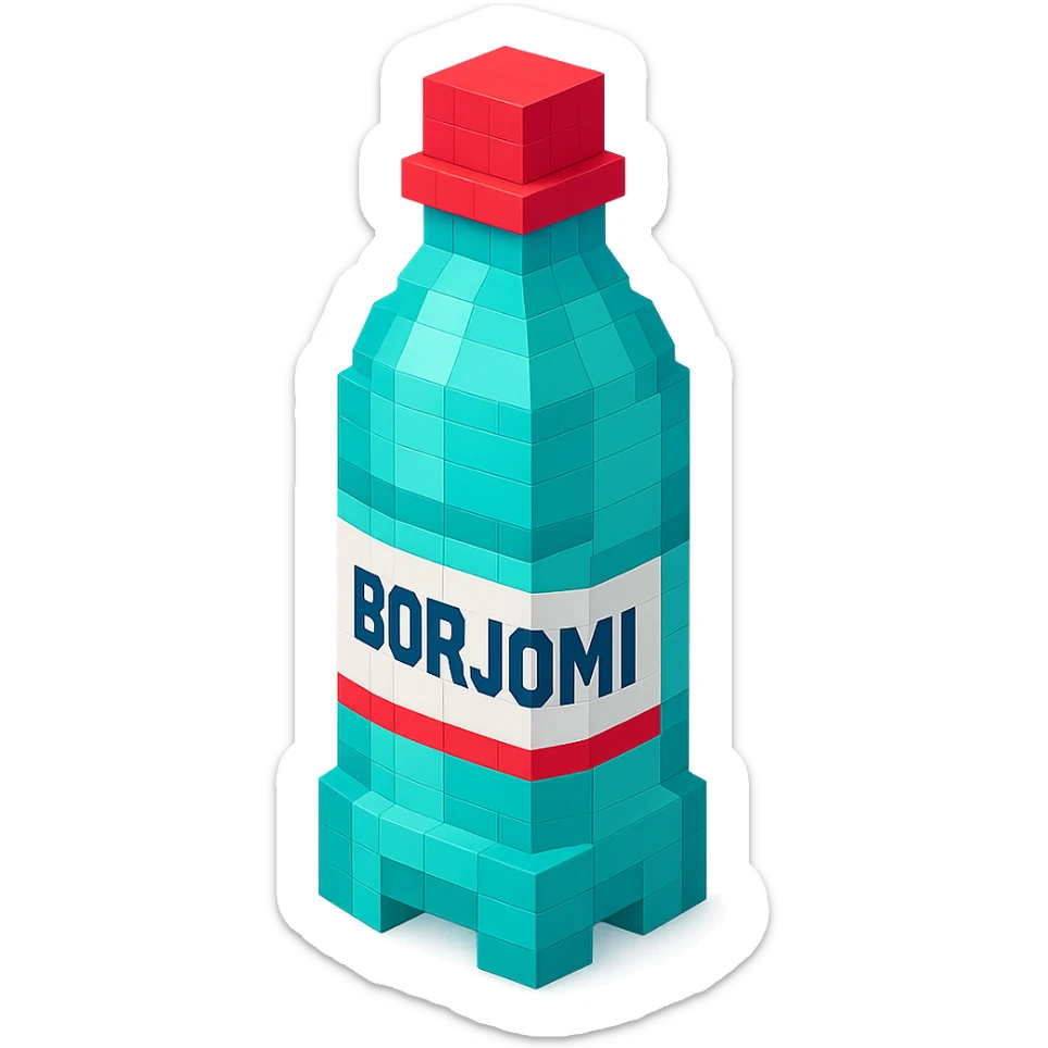 Borjomi bottle with a matte finish sticker