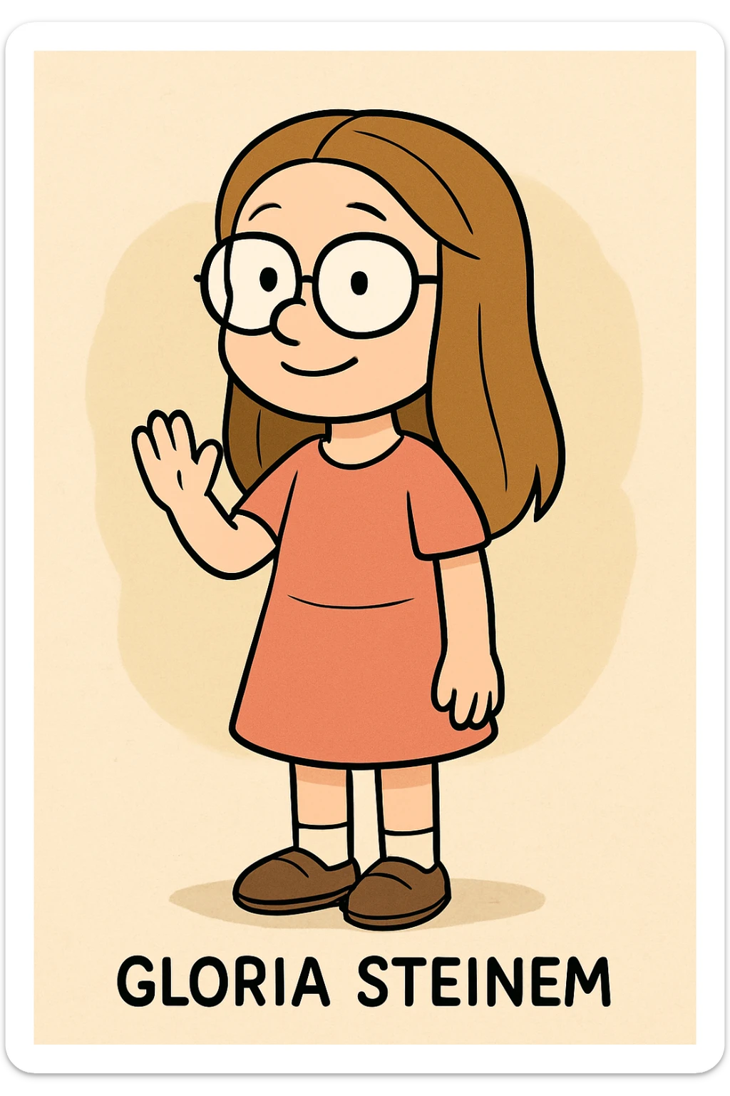 Little girl Gloria Steinem  sticker