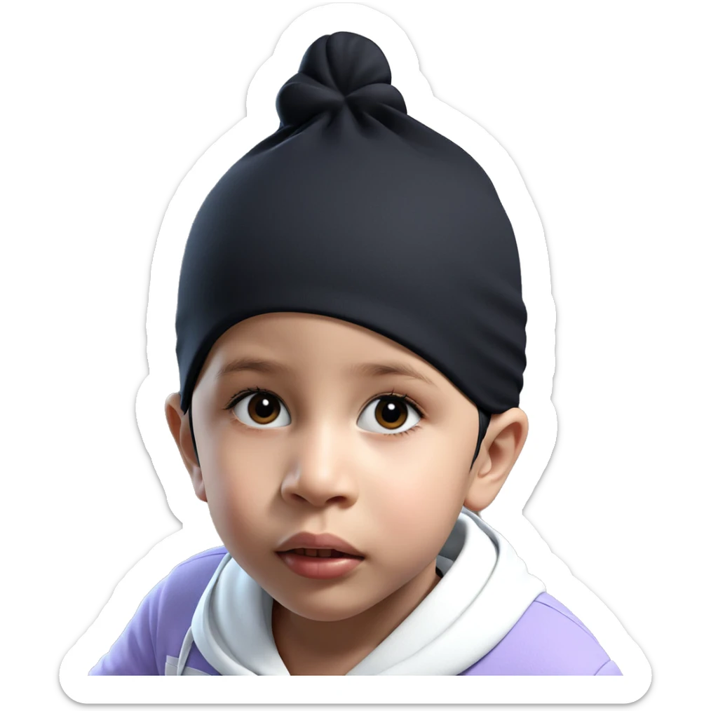 girl with black hair hat sticker
