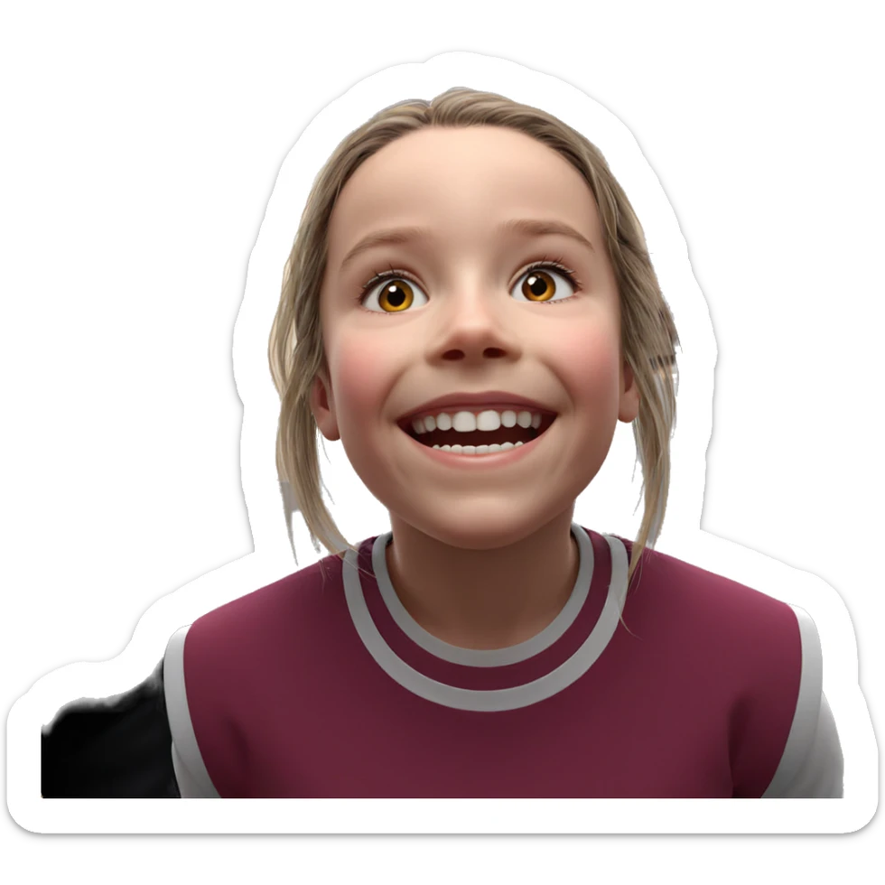 smiling girl in horror scene sticker