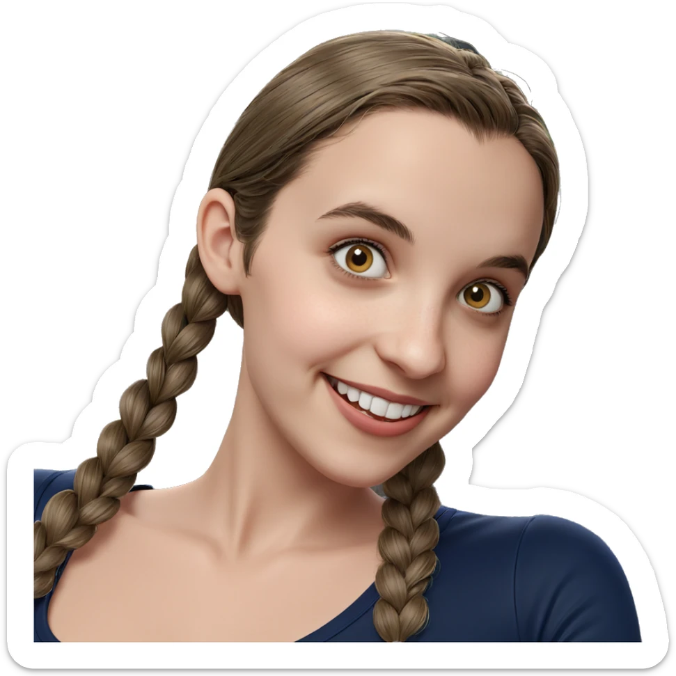 smiling girl by the window sticker