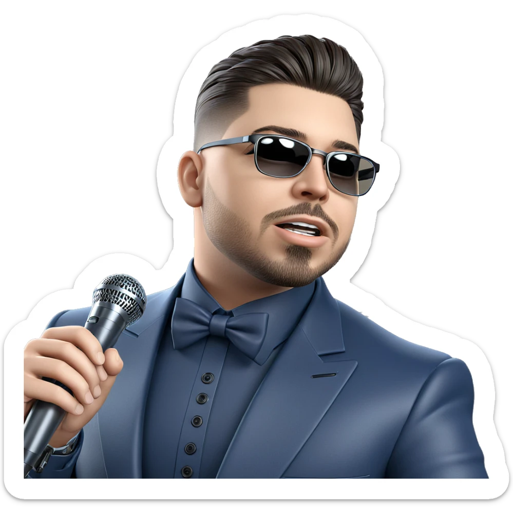 dapper gentleman with microphone sticker
