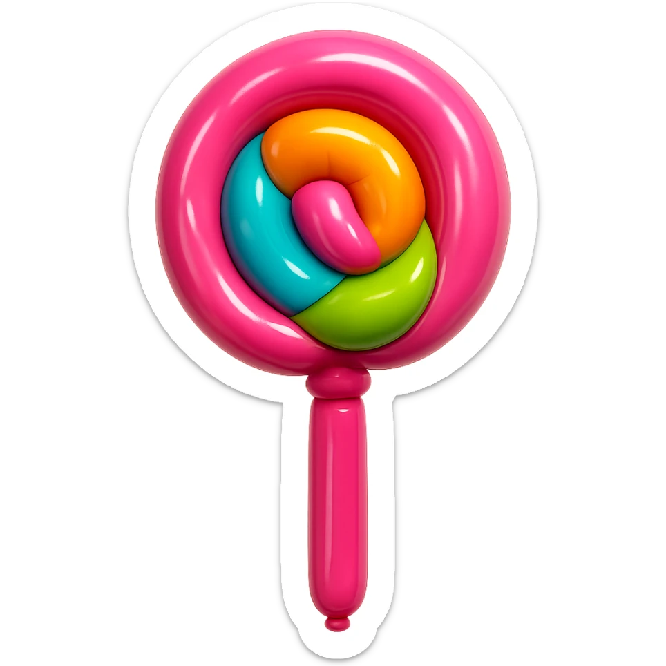 pink lollipop, balloon style sticker