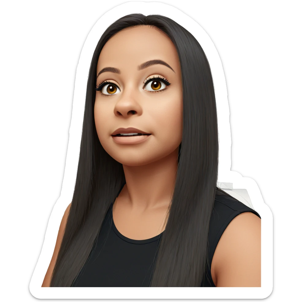 realistic portrait of girl indoors sticker