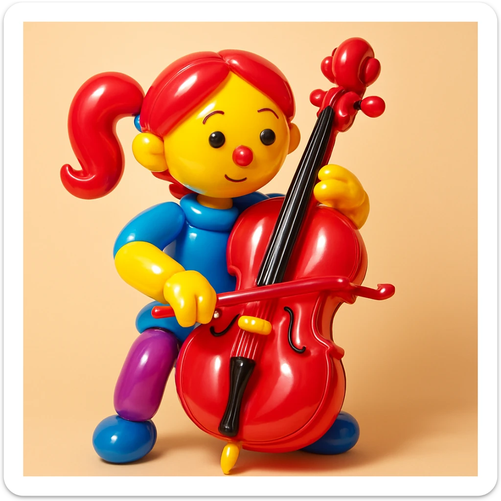 girl playing cello sticker