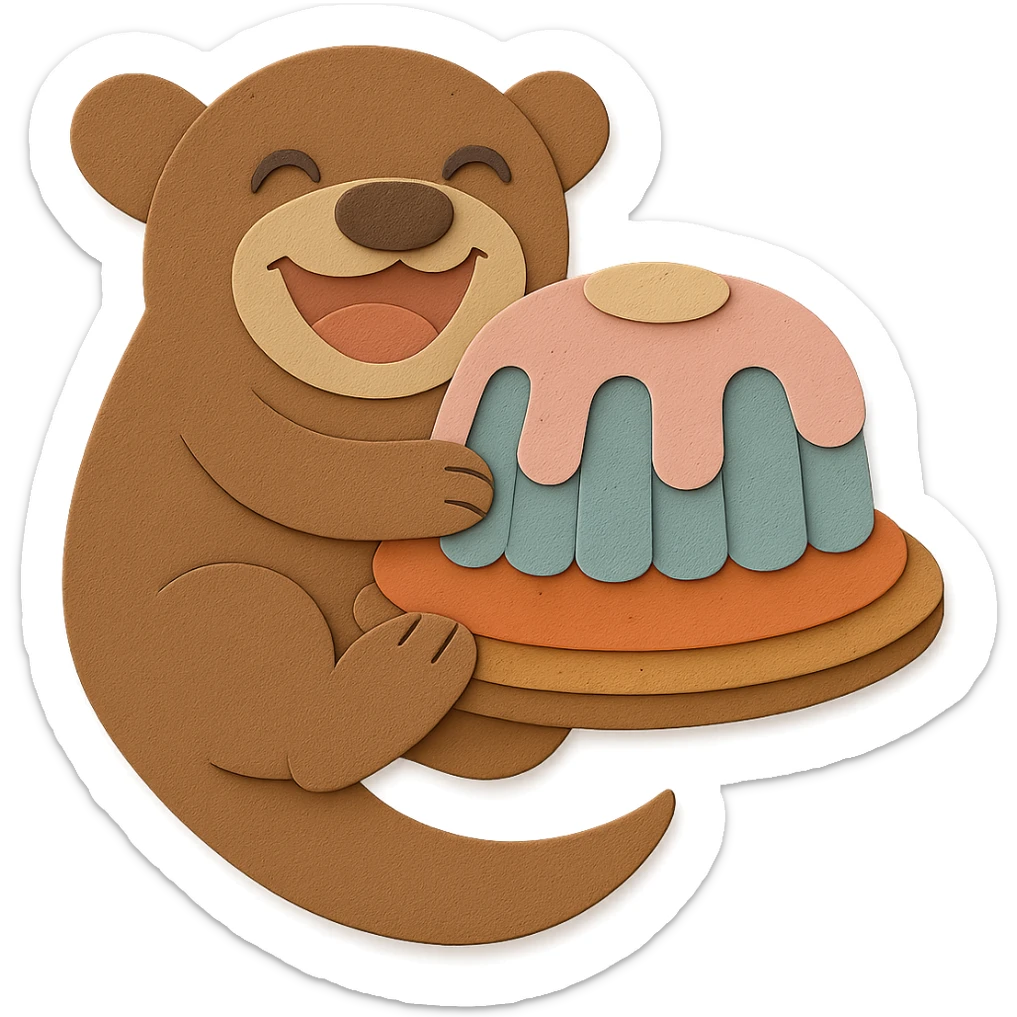 Refine the otter's leg parts to be visually good looking and well shaped, removing any imperfections. Keep all other design elements unchanged sticker