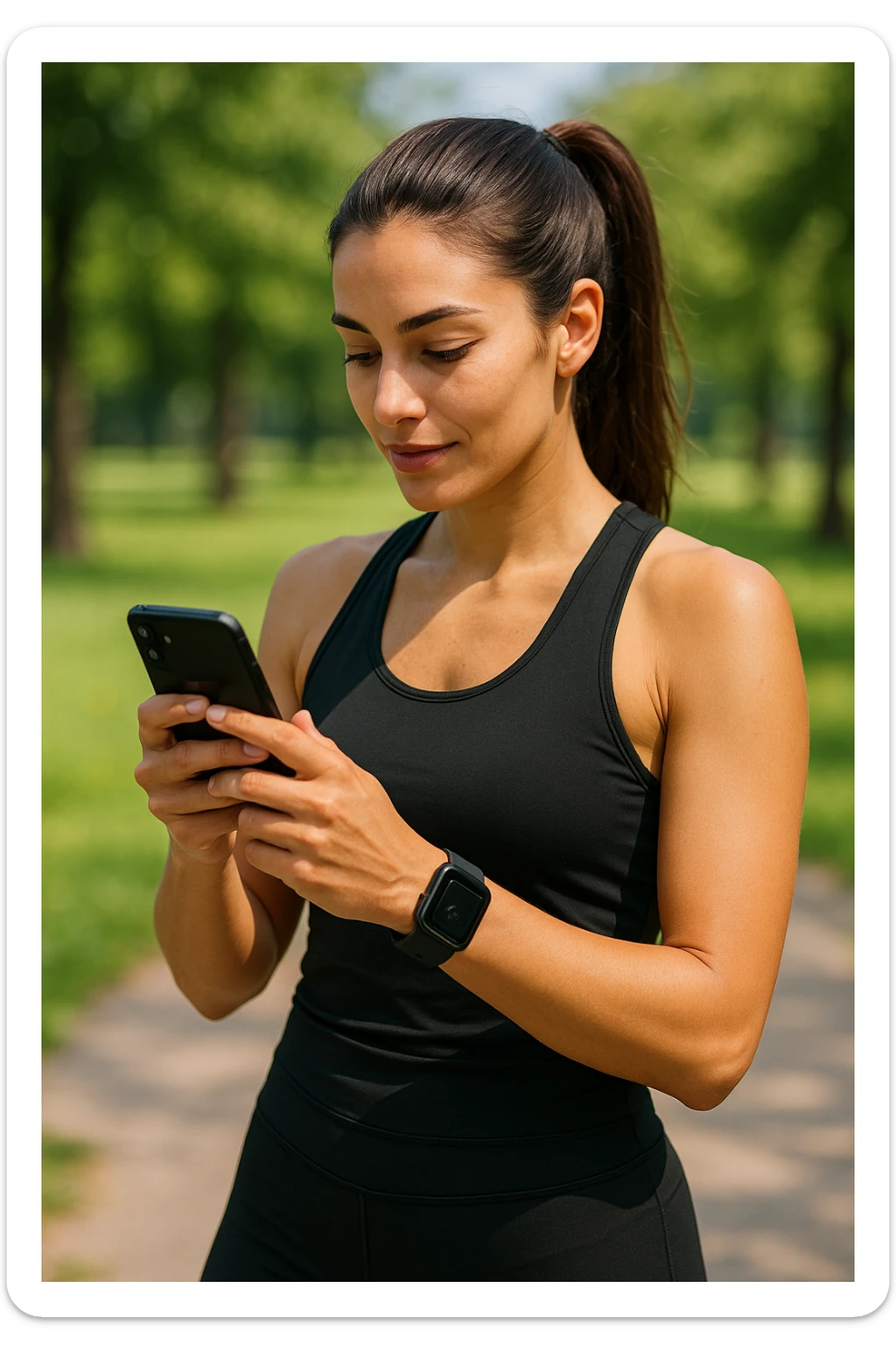 Donna sportiva che usa app contacalorie come myfitnesspal sticker