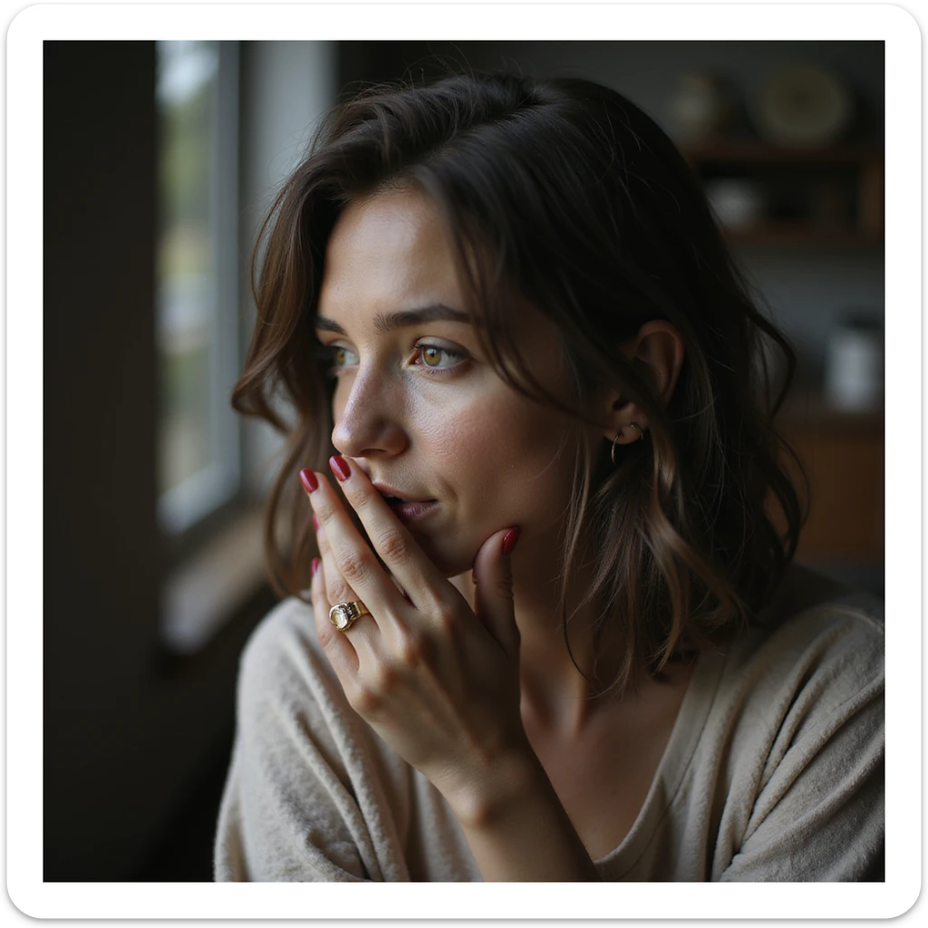 a person whispering, realistic style, detailed, lifelike sticker