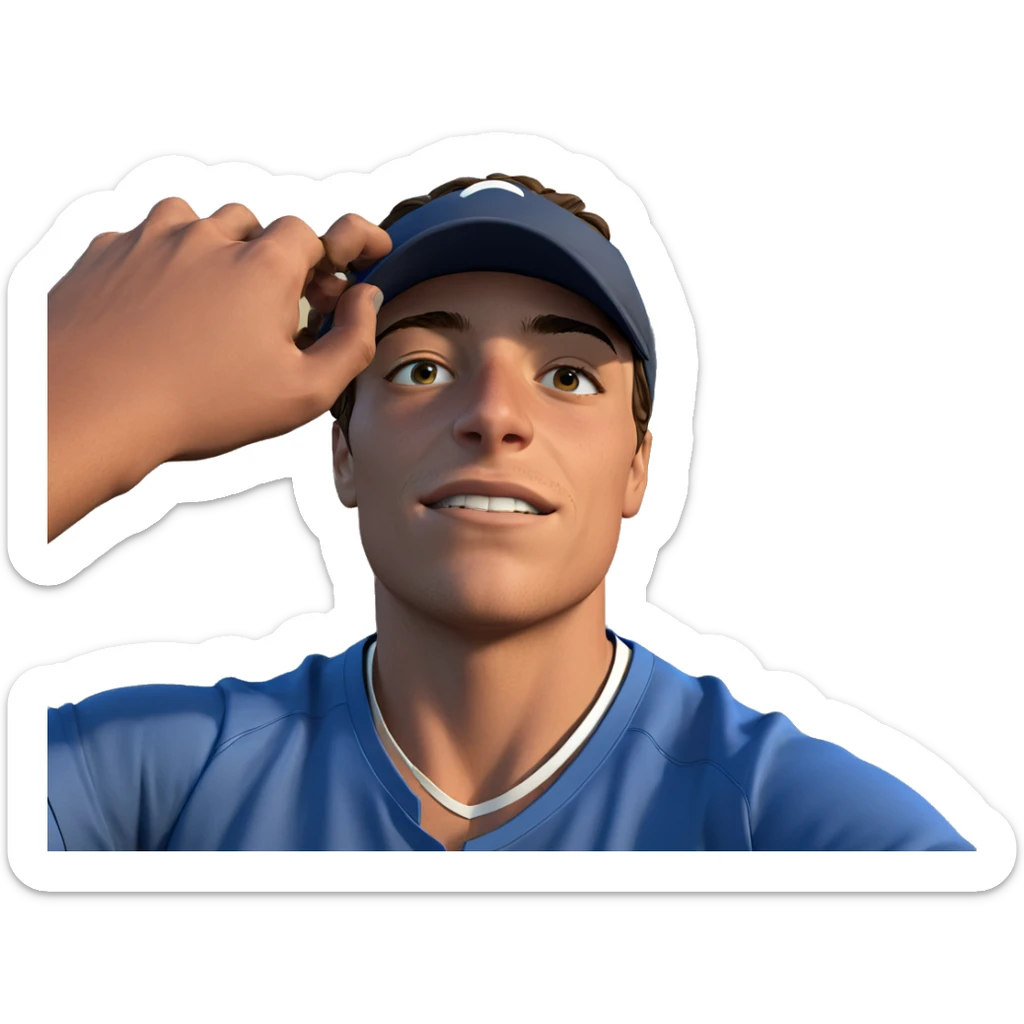 blue shirt outdoor portrait sticker