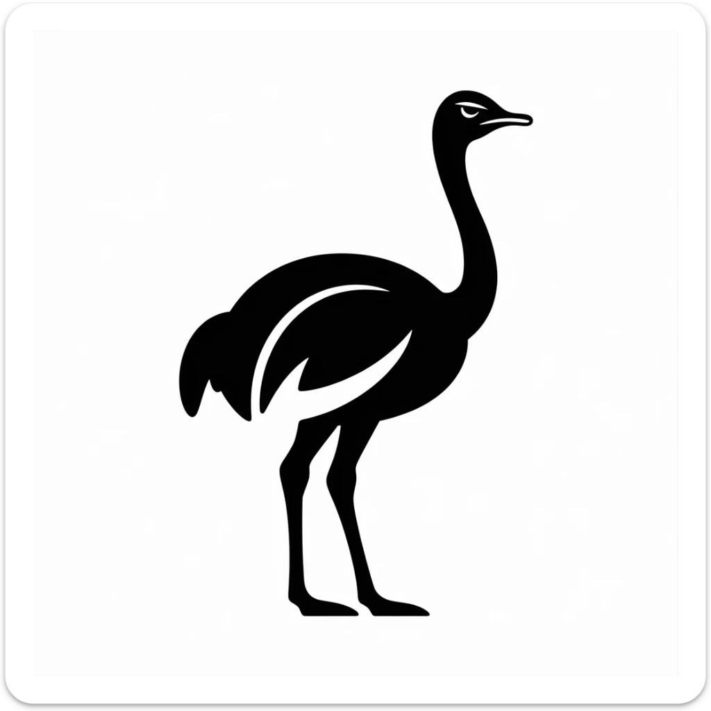 Ostrich icon black silhouette sticker