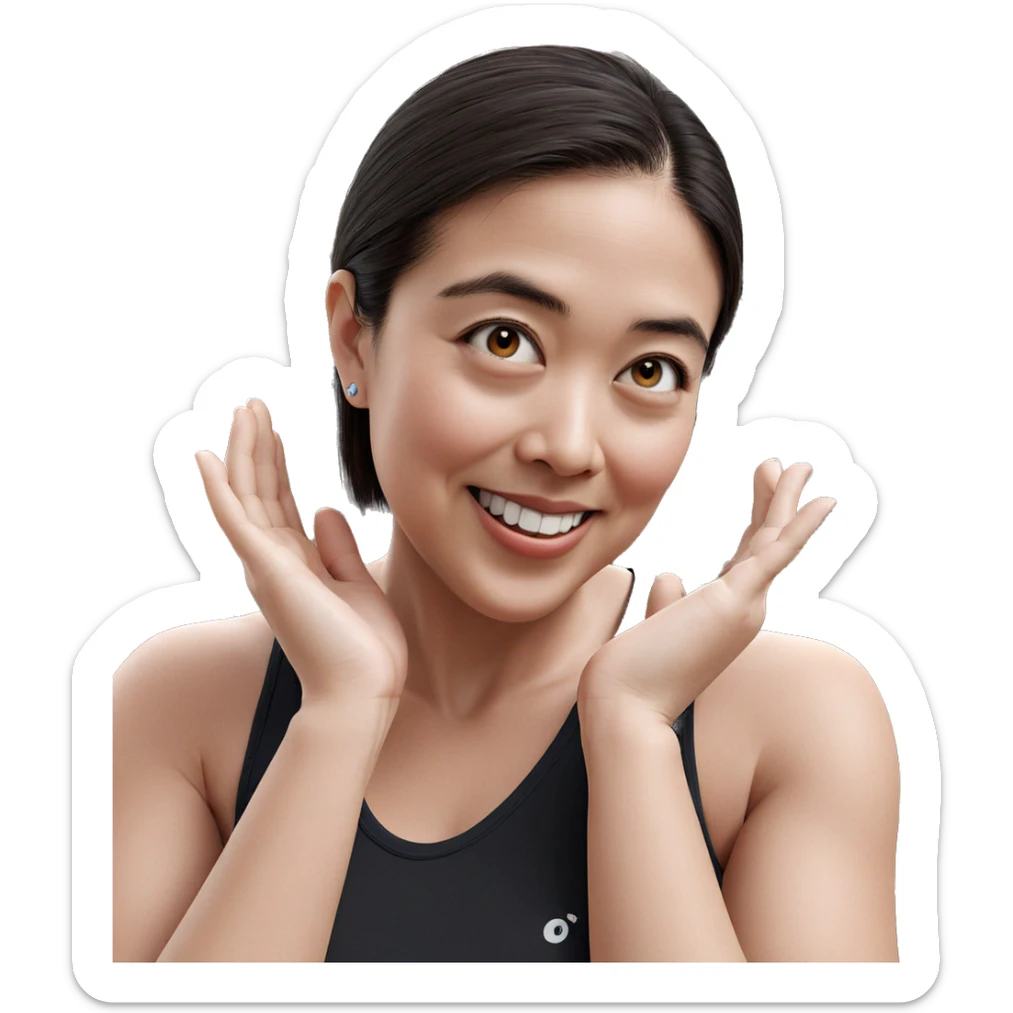 smiling girl in tank top sticker