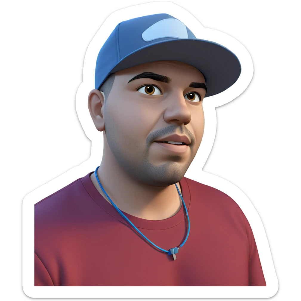 male portrait under blue sky sticker