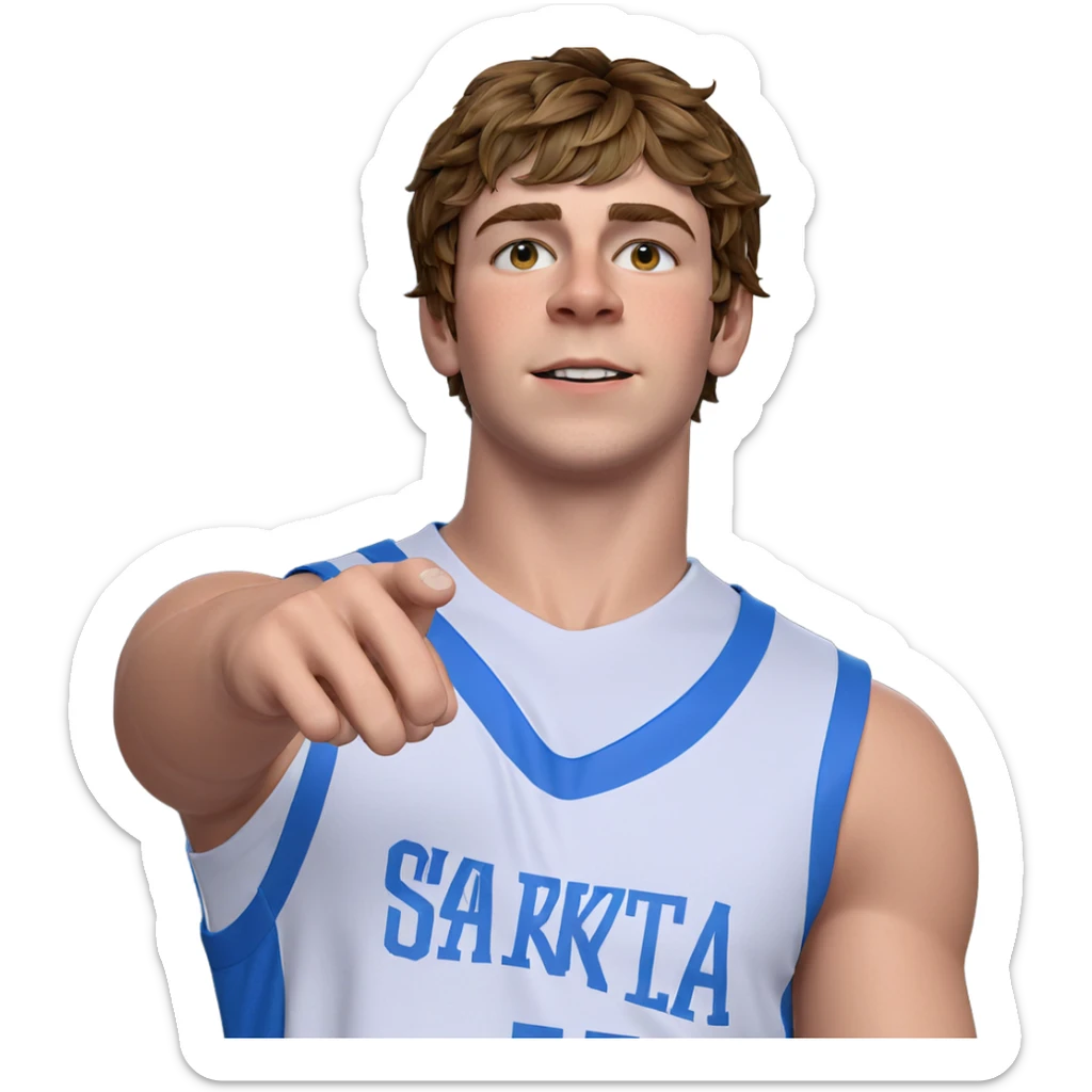 basketball boy posing for viewer sticker