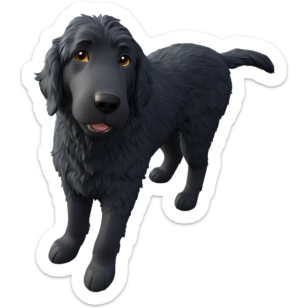 cozy indoor animal scene sticker