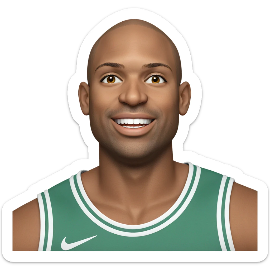 happy bald boy on white sticker