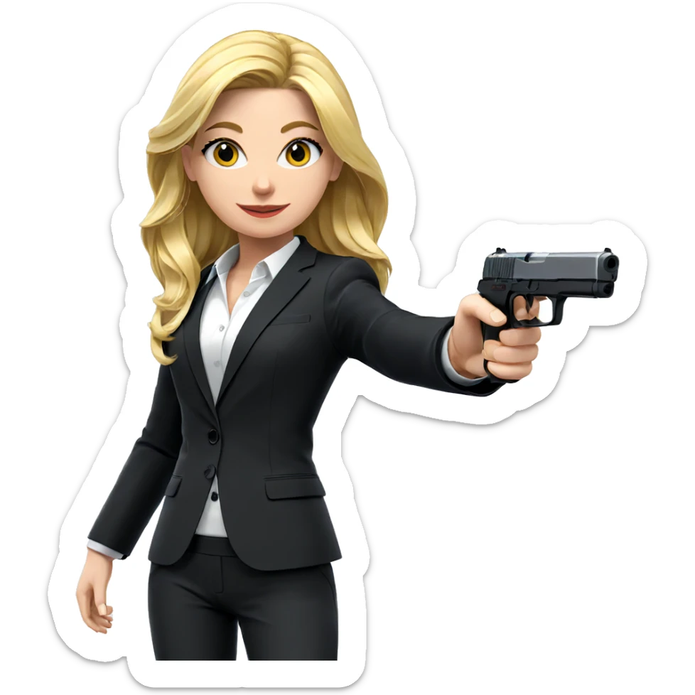 blonde girl in formal suit sticker