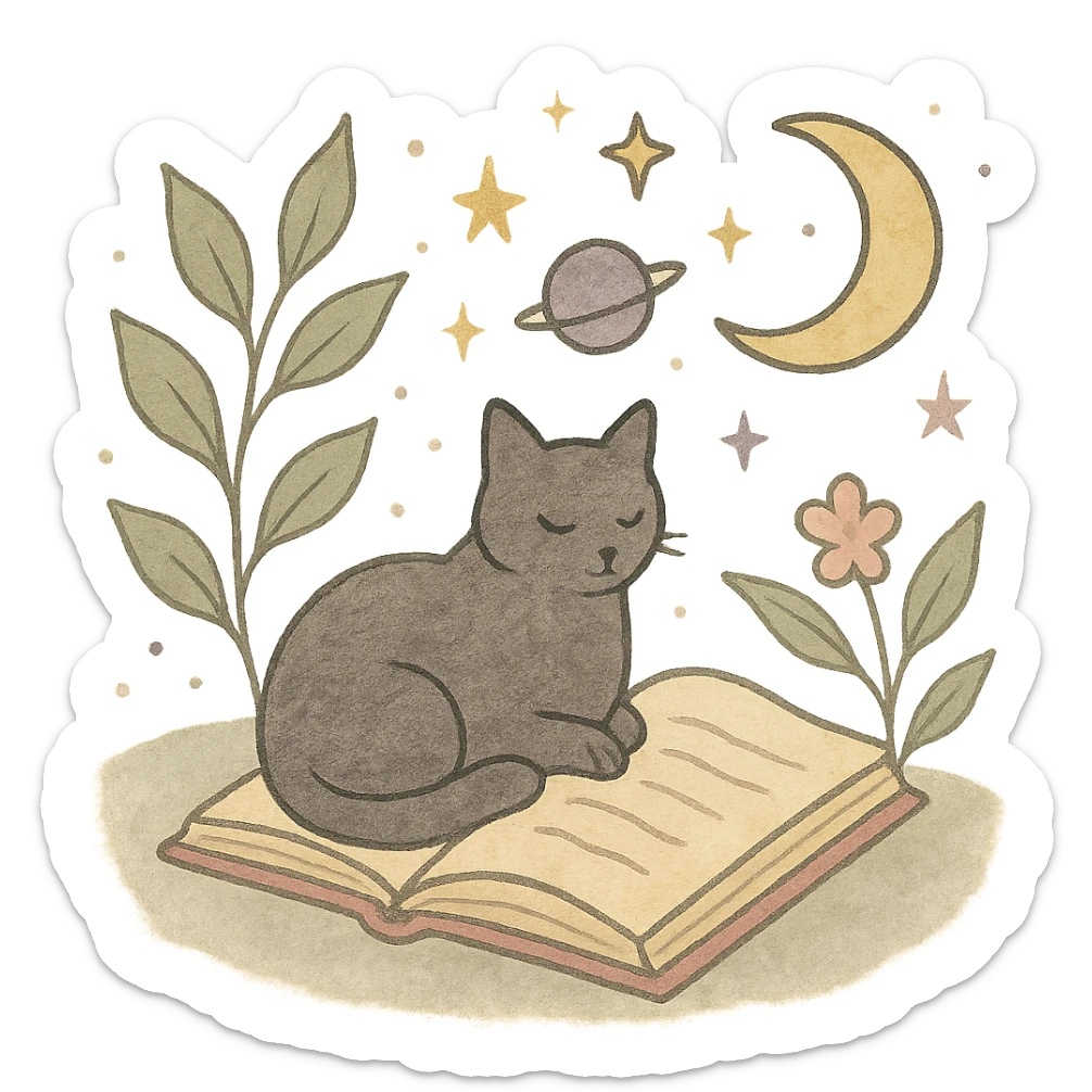 A gentle, poetic digital illustration in the style of “Jardim da Ju”. The scene blends nature, cosmos and tenderness — hand-drawn lines, soft textures, and muted pastel tones (sage green, lilac, rose, cream). Elements like leaves, stars, cats, books, and celestial details coexist naturally. The mood is magical yet grounded, evoking sensitivity, reflection, and quiet intelligence. The lighting is warm and dreamy, with delicate sparkles and organic shapes. Artistic style: watercolor + fine line art, minimal, elegant, emotional and intimate.


(use conforme a IA utilizada)

Mood: magical realism, soft light, emotional, feminine, intellectual

Style keywords: watercolor, fine ink lines, pastel tones, digital illustration, cozy, slow aesthetic, minimal poetic composition

Colors: #9BA48A (verde sálvia), #E6B7B1 (rosa suave), #D0C3CC (lavanda névoa), #F6F1E7 (papel de chá), #2D2D2F (grafite noturno)

Objects recorrentes: folhas, flores, livros, chá, gatos, estrelas, constelações, velas, mãos, janelas abertas, estufas, estantes, sementes, instrumentos musicais

Emoção central: sensibilidade lúcida — calma, introspectiva e real sticker