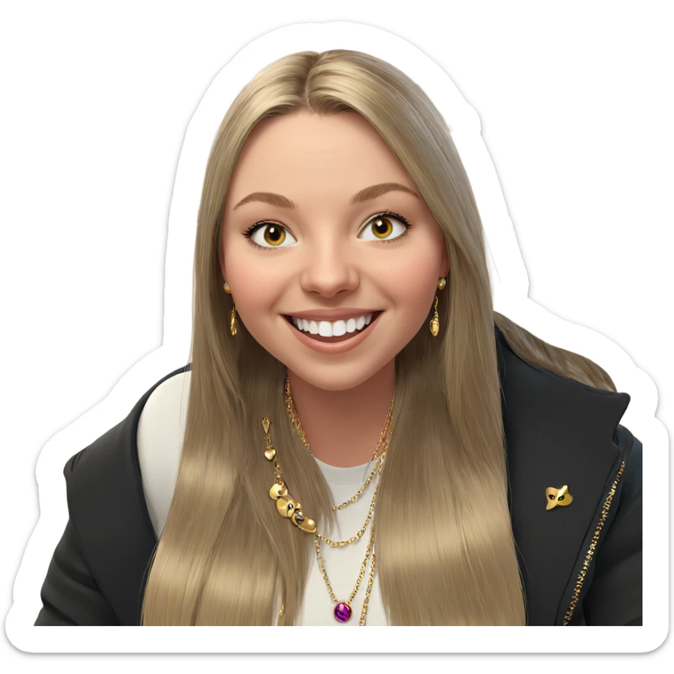 smiling girl with jewelry indoors sticker