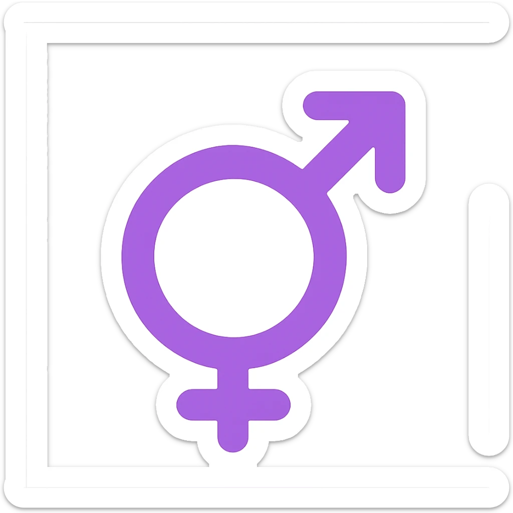 intersex gender symbol, flat purple, minimal emoji style, suitable for Discord role icon, color icon style sticker