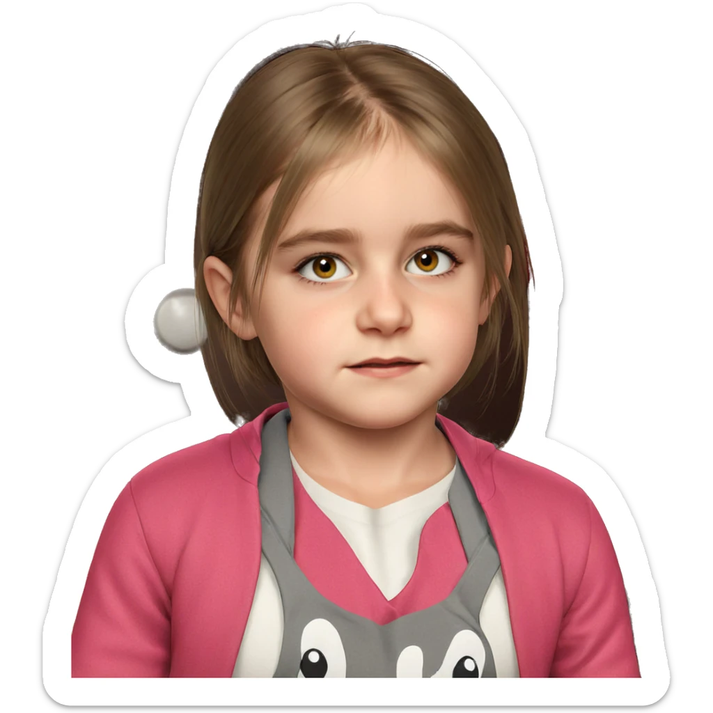 realistic portrait of girl sticker
